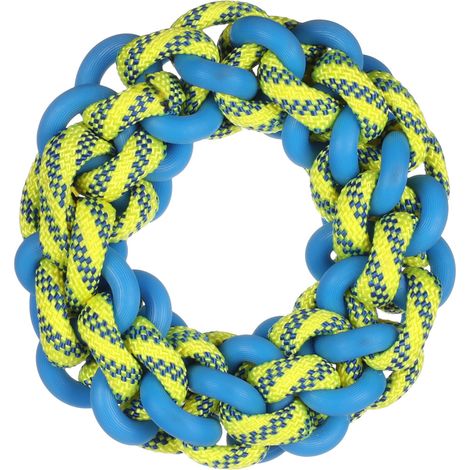 Jouet flottant Anneau Corde Bleu & Jaune ø 17 cm x 5 cm pour chien - Flamingo (1/3)