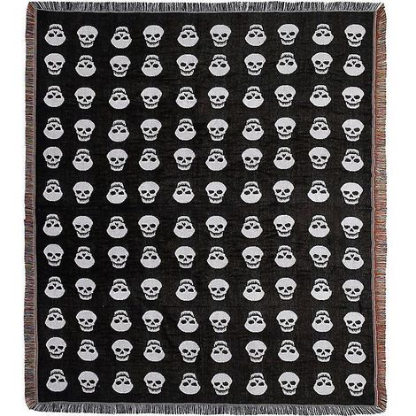 1 Pice 160x130cm Couverture Plaid Tte De Crne Tricote Dcore Avec Des Franges Bohme Simple Doux Confortable Protger Contre Le Froid Pour Canap Sofa (1/5)