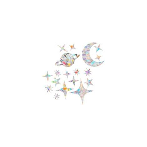 Vogelabwehr-Fensteraufkleber – Regenbogen-Design – Sterne und Mond – mit Prismeneffekt – für Glasfenster – transparente Antikollisionsfolie - Crezuo (1/4)