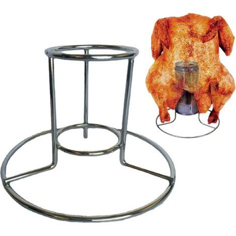 Support pour canettes de bière pour poulet, grille en acier inoxydable pour rôtir le poulet à la bière, accessoires pour barbecue vertical - AquaForge (1/5)