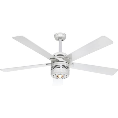 Ceiling fan ALU White with light and pull chains