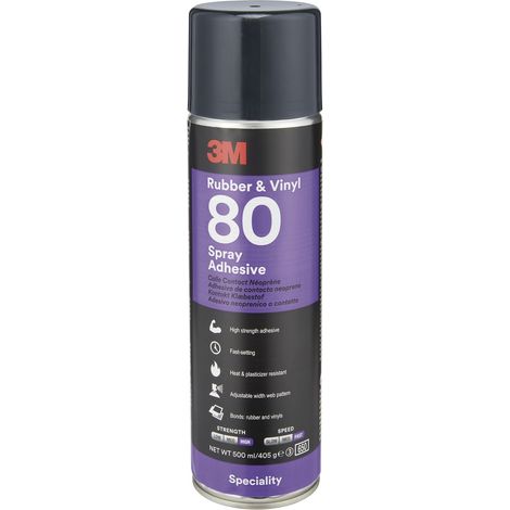 3M Sprühkleber Rubber & Vinyl 80 - Industrie Sprühkleber Extra Stark, 500ml