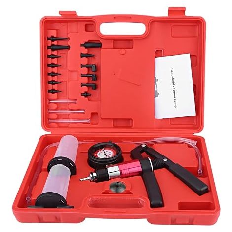 Brake Ventilation Kit, Manometer Manual Vacuum Pump Tester Kit with Brake Fluid Adapter Replacement Tool Clutch Ventilation System for Car, Motorcycle, Truck (1/5)