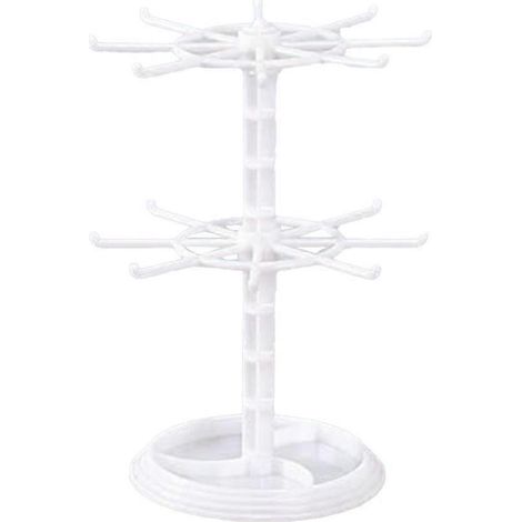 Présentoir rotatif de comptoir en acrylique pour porte-clés, réglable, avec 2 roues rotatives, support pour bijoux et bibelots - B (1/5)