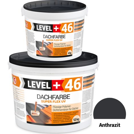 LEVEL+ Dachfarbe Sockelfarbe elastische Dicht-Polymermembrane L+46 ANTHRAZIT - 16KG