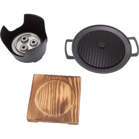 Grill Hibachi sans fumée, structure en bois, alliage d'aluminium, montage facile, barbecue portable au charbon de bois pour camping et maison (1/5)