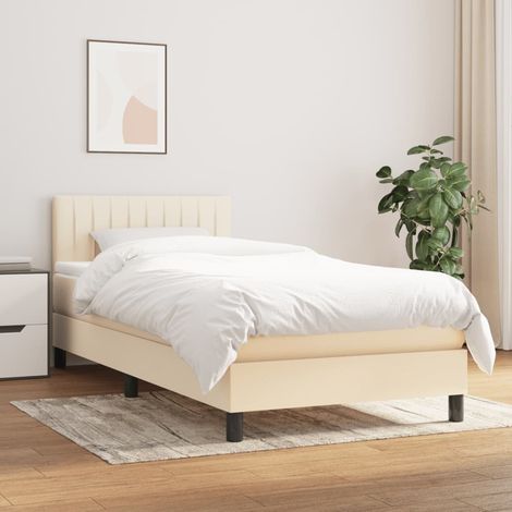 Boxspringbett mit Matratze Creme 80x200 cm Stoff (1/5)