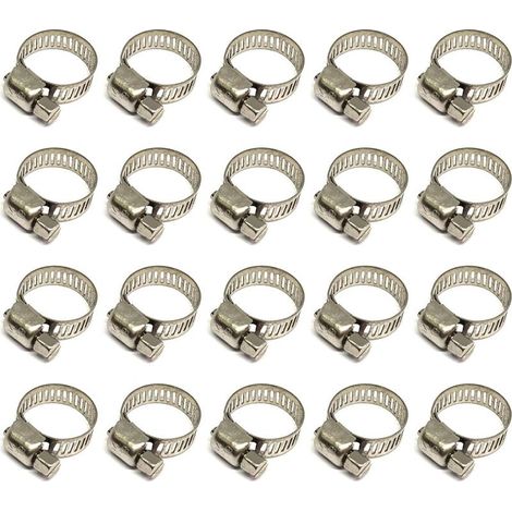Verstellbare Schlauchschelle 10–16 mm – Edelstahl 304 – 20er-Pack – Korrosions- und verformungsbeständig (1/5)