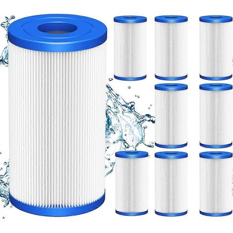 Lot de 8 cartouches de rechange pour filtre à eau 12,7 x 6,4 cm (5 x 2,5 pouces) compatibles avec la plupart des systèmes de bain froid, bains de glace et bacs à glaçons. (1/5)