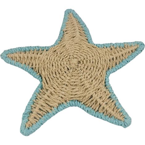 Décoration murale étoile de mer bordure turquoise 25 cm (1/5)