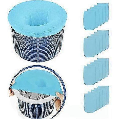 Ensemble de 20 écumeurs 2026, ensemble d'écumeurs de piscine, ensemble de filtres, ensemble d'écumeurs réutilisables et super élastiques, convient aux paniers d'écumeurs, aux pompes et aux spas (bleu) (1/5)