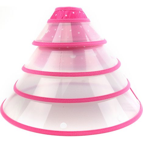 1 Collier de protection, ajustable 3 boutons-pression, PVC léger, bordure flanelle, pour chien et chat (1/5)