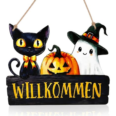 Plaque de porte d'Halloween, décoration de porte d'Halloween, décoration de (1/5)