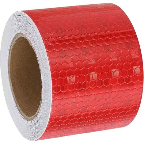 1 rouleau ruban réfléchissant, rouge haute visibilité, imperméable UV, adhésif haute viscosité, pour véhicules remorques bateaux (1/5)
