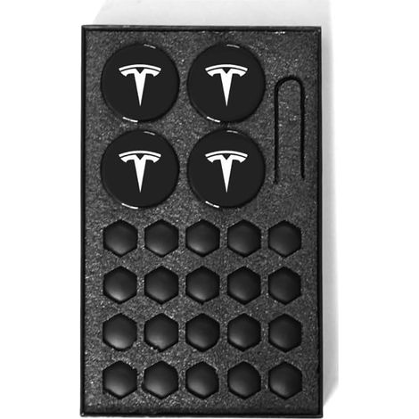 Auto-Radnabenkappen für Tesla Model 3 Y, Felgenemblemabdeckung, Radnabenkappen, Weiß