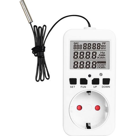 Digitaler Thermostat, Steckdose, Temperaturregler für Reptilien, 230V 16A Ausgang, Heiz- und Kühlsteuerung für Inkubatoren, Belüftungssysteme, Gewächshäuser, Terrarien und Heizmatten. (1/5)