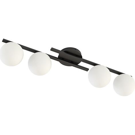 Plafoniera Moderna Nettuno Acciaio Nero Vetro 4 Luci E14 Ip20 (1/5)