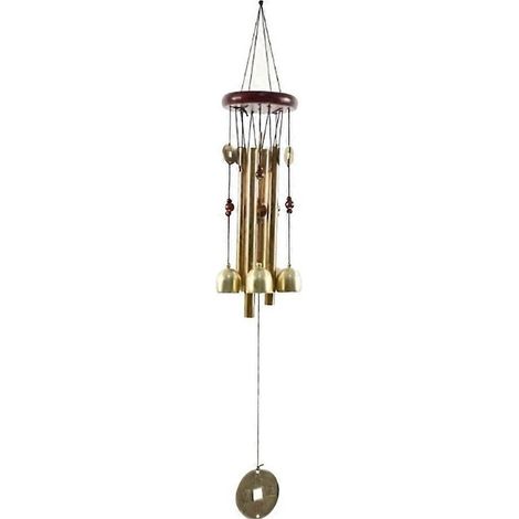 Petit carillon éolien en métal et bois à plusieurs tubes, décoration de porte, cloche en alliage (1/5)