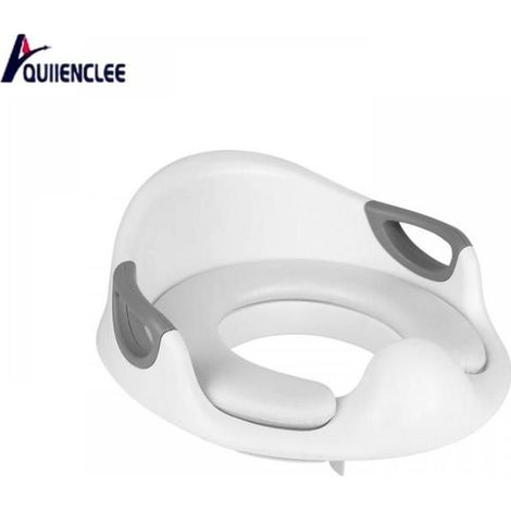 Réducteur WC Enfant - 1 Unité - PVC et PP Blanc - Antidérapant avec Dossier - Pour Toilettes Rondes et Ovales - 37x33x16cm (1/5)