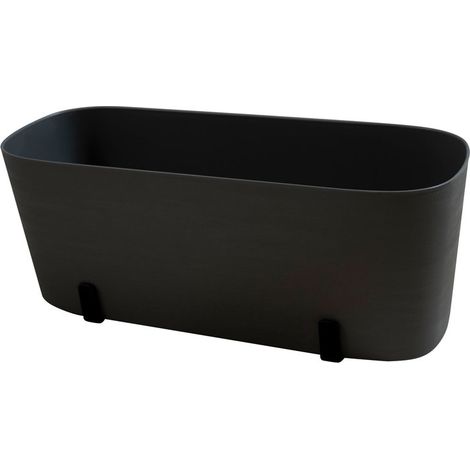 Pflanzen-Kolle Paros Kit blumenübertopf schwarz ökologisch (1/2)