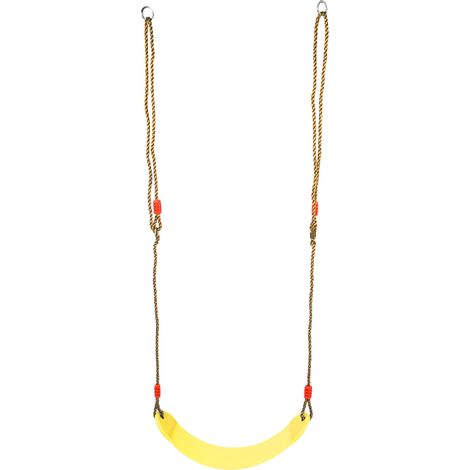 Ensemble de balançoire enfant avec siège réglable EVA doux, corde robuste, chaise suspendue de fitness, jouet de parc (Jaune) (1/5)