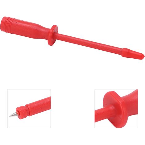 J.30016 Sonde de test courte à tête ronde, sonde de perforation/perforation de 4 mm, connecteur standard, 2 pièces vendues ensemble, rouge. (1/5)