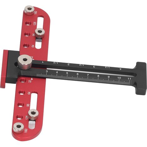 Gabarit de Perçage 4mm pour Poignées de Meubles, Guide d'Assemblage en Aluminium pour Tiroirs et Portes, Outil de Menuiserie Précise (1/5)