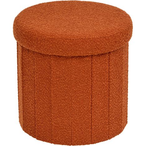 Pouf coffre pliant avec rangement intégré Ambre 38x38 cm (1/4)