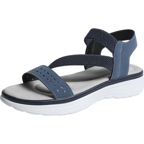 Sandali estivi da donna con suola piatta e flessibile - Chiusura comoda e casual - Punta aperta