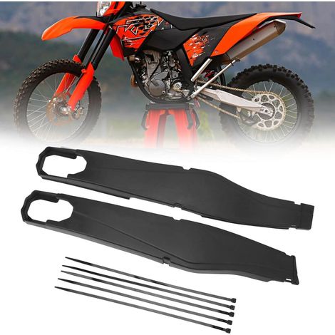Linker und rechter Hinterradschwingenschutz für KTM EXC EXCF XCW XCWF 125-500 Motorräder der Baujahre 2012-2022, mattschwarze Ausführung. (1/5)