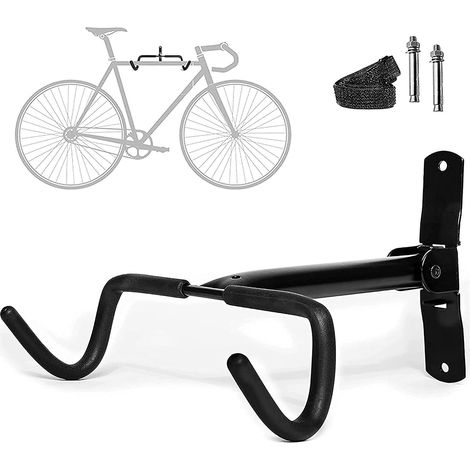 ZOLGINAH Soporte de pared plegable para bicicletas para almacenamiento de bicicletas y ahorro de espacio - Percha para bicicletas con protección de marco acolchado de espuma - Negro (1/5)
