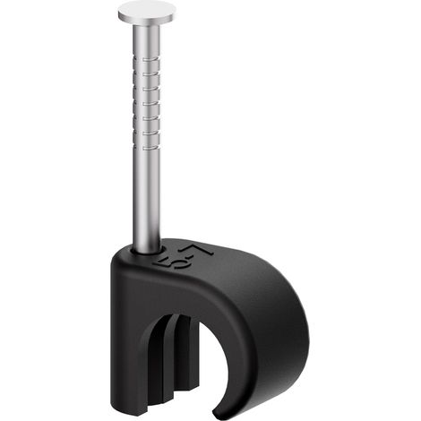 Colliers de câble, 100 pièces colliers à clou, 5-7 mm, acier inoxydable 304, gestion de câbles pour téléphone et câbles Ethernet, câbles d'alimentation, tuyau, noir (1/5)