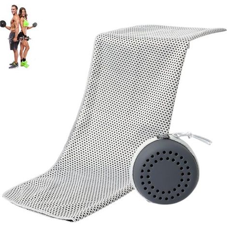 Asciugamano rinfrescante per il collo, altamente assorbente, grigio, 30x90 cm, ad asciugatura rapida, traspirante, ideale per lo sport. (1/5)