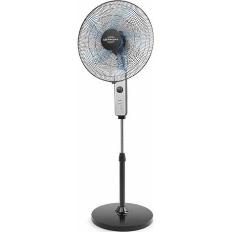 Ventilador de pie Orbegozo SF 1046, 5 aspas, 3 velocidades, temporizador, función oscilante, 45 cm de diámetro, 80 W