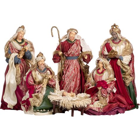 Natività completa in resina decorazioni natalizie set da 6, da 72.5 cm