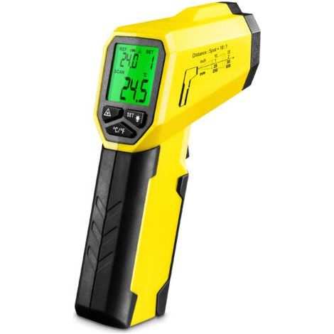 Thermomètre pistolet infrarouge BP17 – Plage de mesure -50 °C à +380 °C – Résolution optique 10:1 – Viseur laser et alarme (1/5)