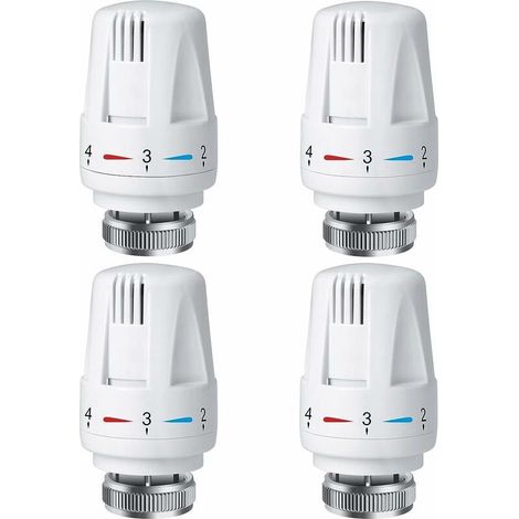 4 cabezales termostáticos para radiador, TRV M30 x 1.5, válvula termostática para radiador, válvulas para radiador para sistemas de calefacción domésticos y de oficina.