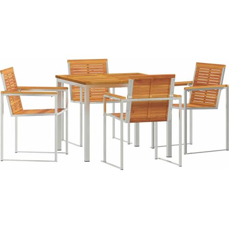 Maison Exclusive - Garten Essgruppe 5 pcs Braun Massivholz Akazie