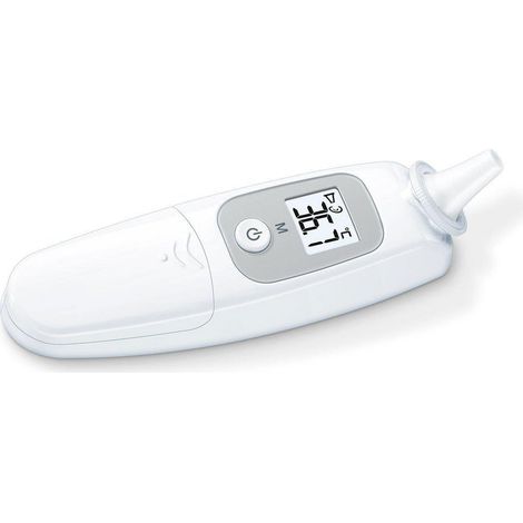Beurer FT 78 Termometro Auricolare Digitale a Infrarossi Allarme Febbre 37,5°C Memoria 9 Misurazioni colore Bianco Grigio (1/3)