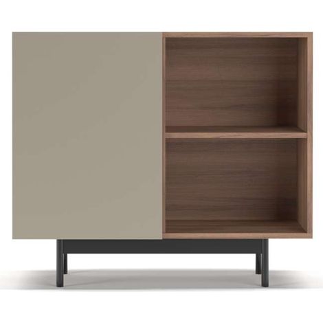 Mueble auxiliar modelo 601-2 acabado en nogal/arena. 78 cm (alto) x 90 cm (ancho) x 34 cm (prof.) (1/4)