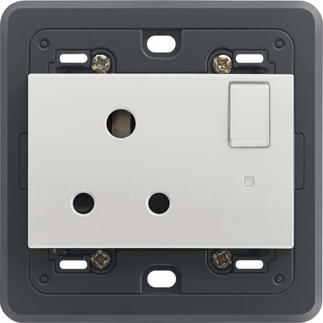 VIMAR - 20215.LN 2P+T 5A Steckdose (englisch) mit Schalter und Kontrollleuchte Weiter