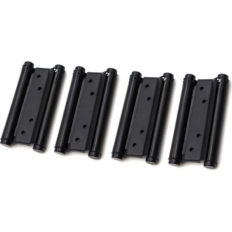 Set mit 2 Paar Doppeltürbändern aus schwarzem Edelstahl, 76 mm