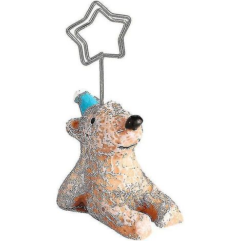 Porte-cartes de visite original en forme d'animal, avec pince à photos et support pour numéros de téléphone, motif ours polaire. Décoration pour bureau. (1/5)