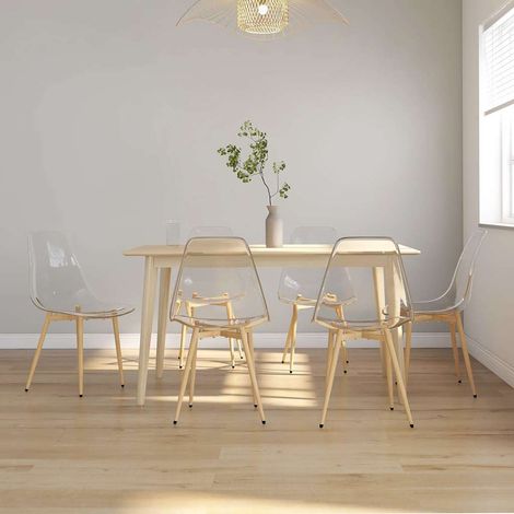 vidaXL Sillas de comedor 6 unidades transparente PET (1/5)