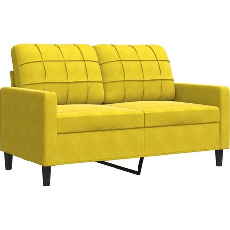 Canapé à 2 places,Sofa pour Salon,Banquette Jaune 120 cm Velours CFW762156 (1/5)