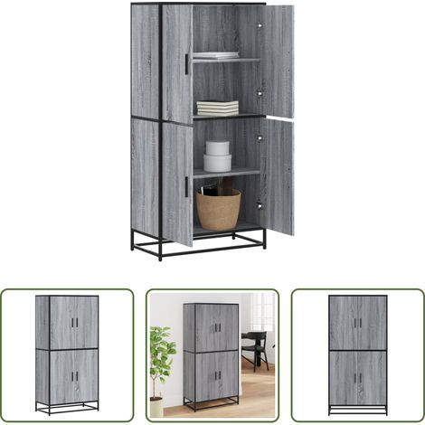 vidaXL Hochschrank Schlafzimmer -  Highboard Grau Sonoma 68x35x139 cm Holzwerkstoff (1/5)
