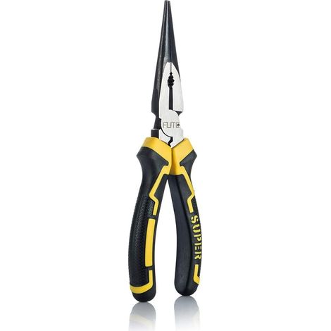 Pince à bec long de 20.3 cm avec pince coupante latérale, forgée à partir d'acier au chrome vanadium, la préhension de petits objets, le travail dans des zones étroites (1/5)