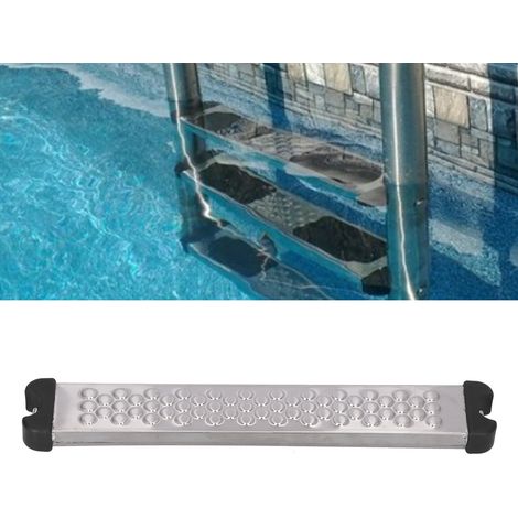 Peldaño de repuesto para escaleras de piscina – Placa antideslizante de acero inoxidable con fijación mediante tornillos – 50 x 7,5 cm (1/5)