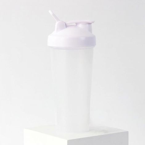 Bouteille shaker (transparente avec couvercle blanc) (1/4)
