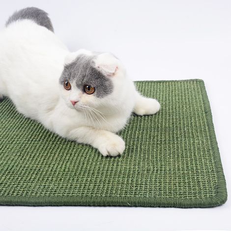 Tapis à griffer pour chat, tapis à griffer en sisal, griffoir pour chat, jouet antidérapant pour l'entretien des griffes de chat, protège les meubles et les canapés 40×60cm (couleur aléatoire) (1/5)